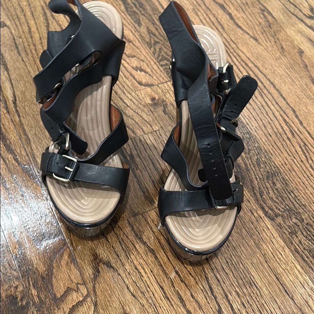 Givenchy Black Leather Strappy Sandals